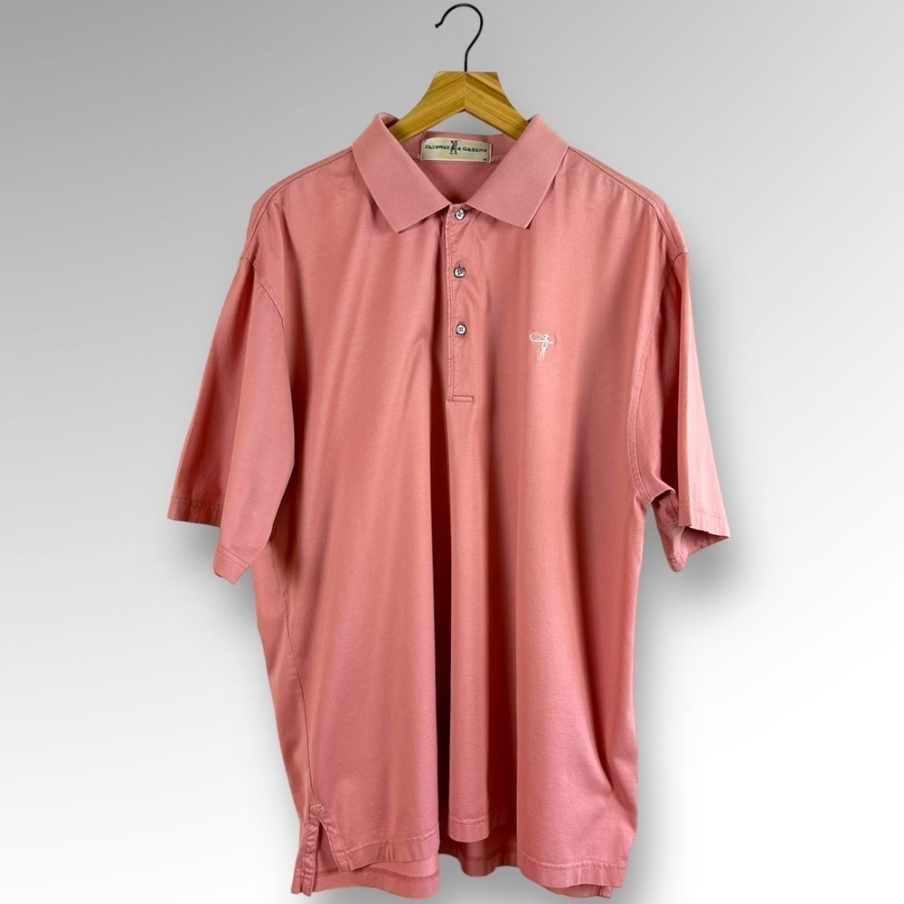Fairway & Greene Mens Pink Polo Shirt Short Sleeve Sz L